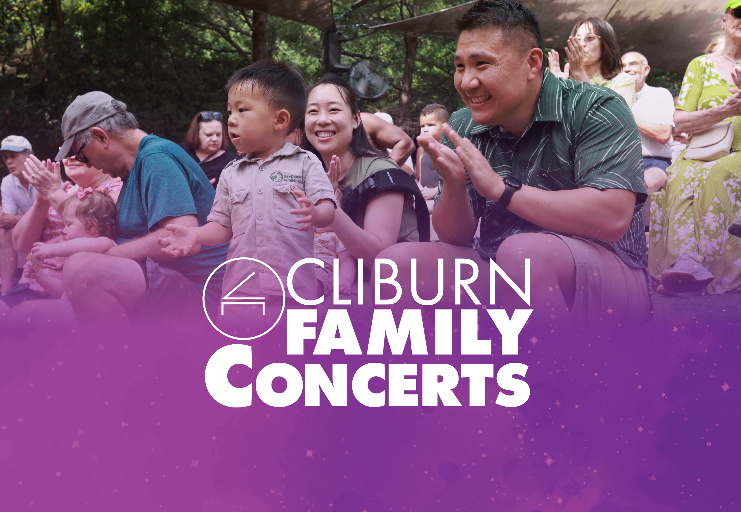 a family watches a Cliburn Family Concert