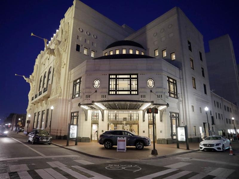 Bass Performance Hall Exterior at night
