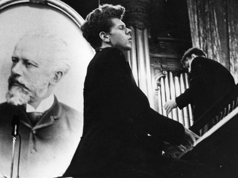 Van Cliburn performing at the International Tchaikovsky Competition in Moscow in 1958.
