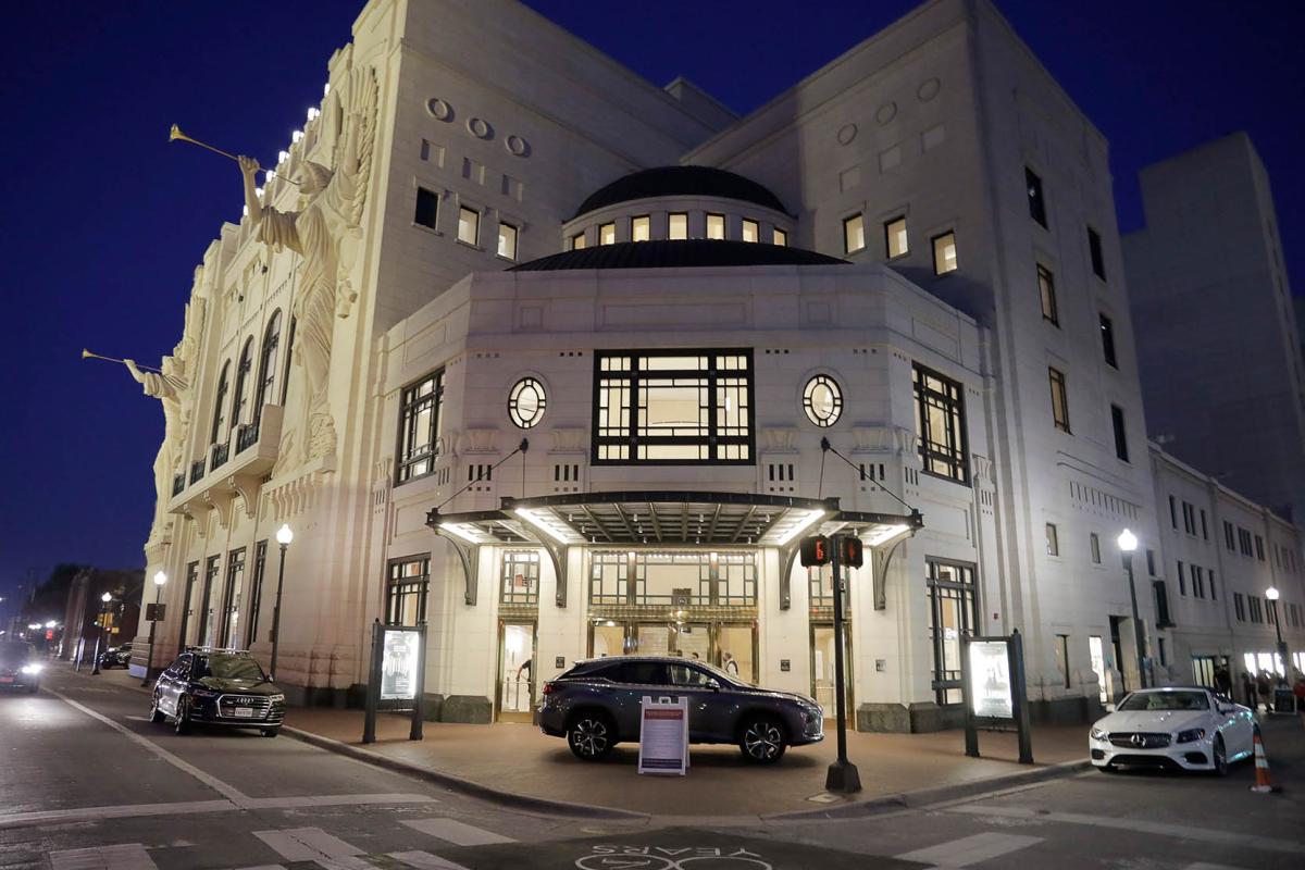 Bass Performance Hall Exterior at night