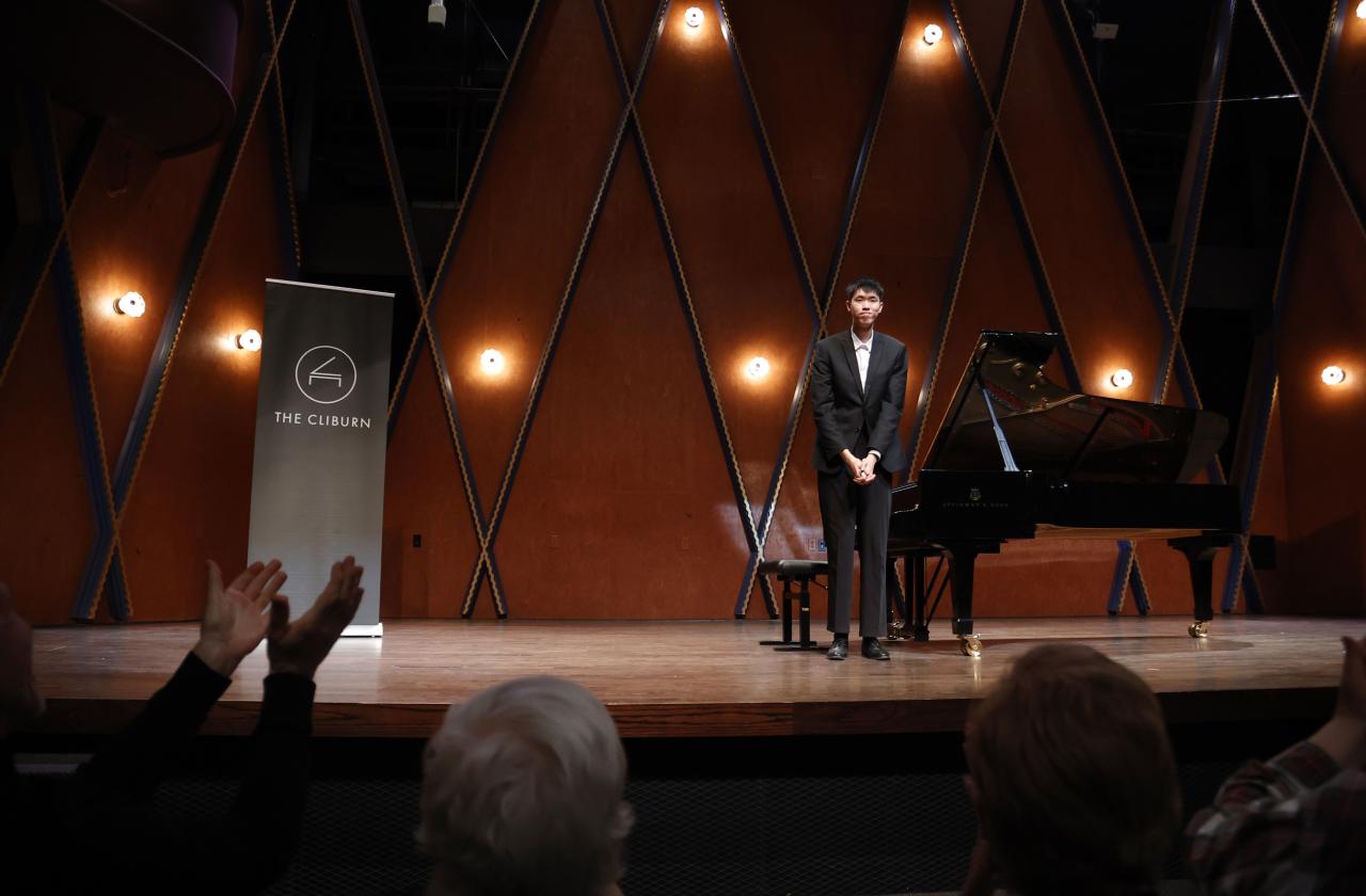Yang (Jack) Gao from China performs during the Sunday evening Screening Audition at Pepsico Theater on the campus of TCU in Fort Worth, Tx. (Photo by Ralph Lauer)