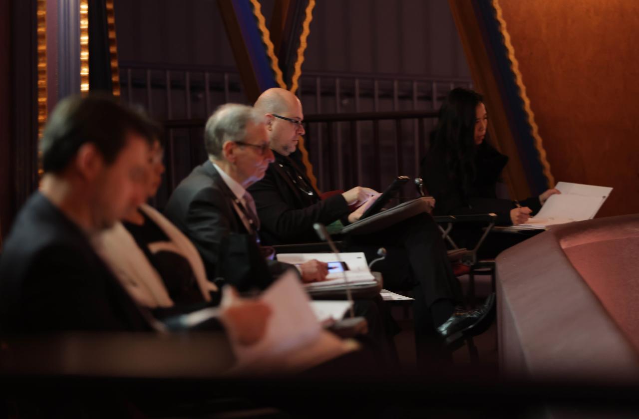 Screening Jury during the Sunday afternoon Audition at Pepsico Recital Hall at TCU in Fort Worth, Tx. (Photo by Ralph Lauer)
