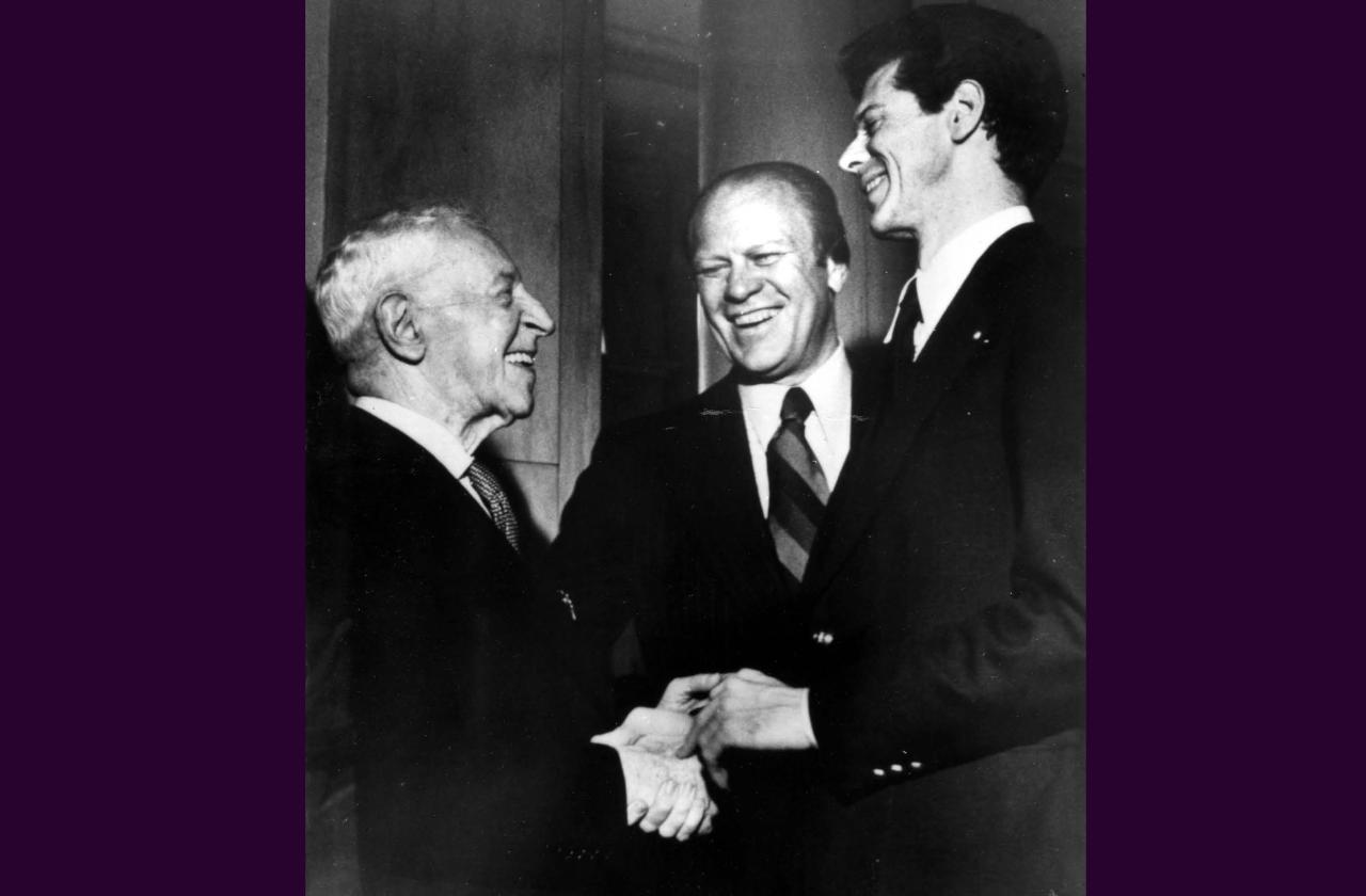 Van Cliburn with Arthur Rubinstein and President Ford, 1976