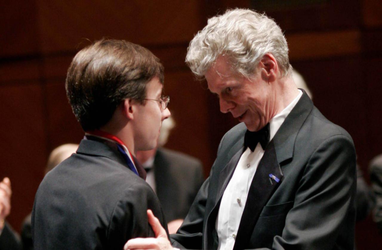 Van Cliburn and 2005 Gold Medalist Alexander Kobrin.