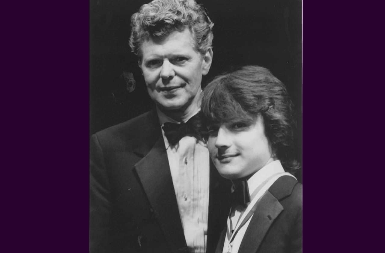 Van Cliburn with Alexei Sultanov at the 1989 Competition.