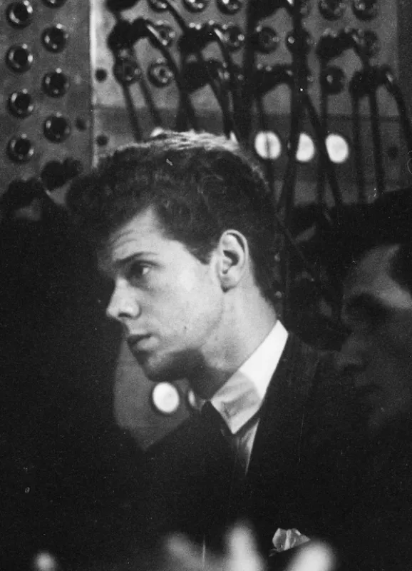 Van Cliburn backstage at TCU's Ed Landreth Auditorium during the First Van Cliburn International Piano Competition in 1962.