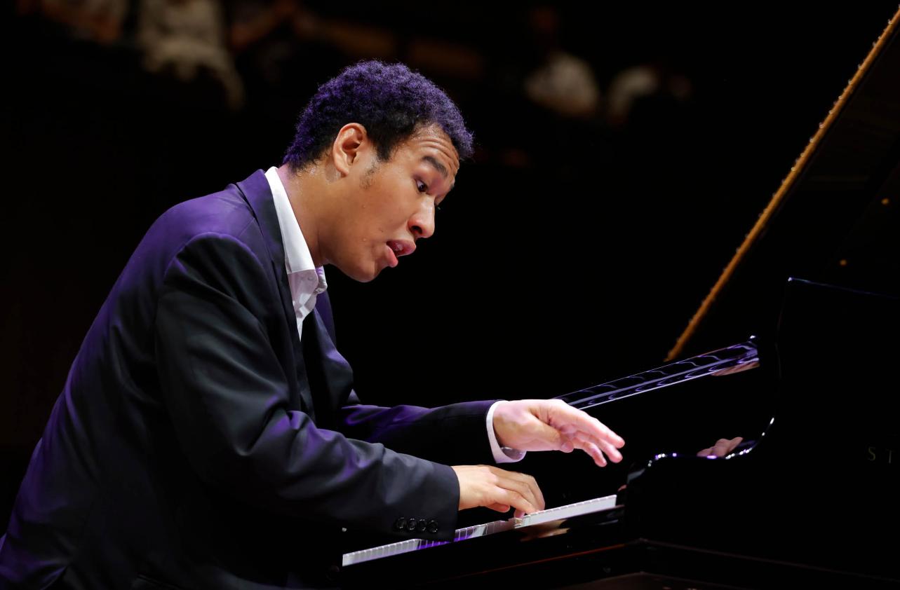 Clayton Stephenson performs in the 2022 Cliburn Competition